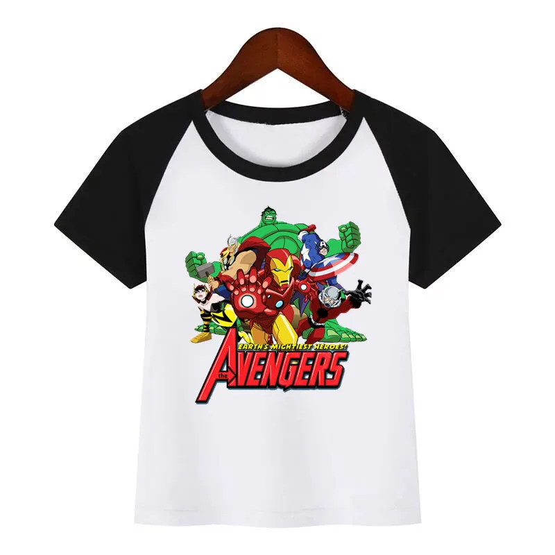 Футболка с принтом «мстители» и «сделай сам» для мальчиков и девочек забавная Одежда для маленьких детей Детская летняя футболка