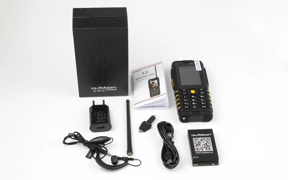 Ioutside T2 4500 мАч IP68 водонепроницаемый ударопрочный русская клавиатура прочный мобильный телефон 2," рация домофон FM мобильный телефон