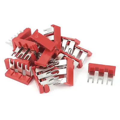 

20Pcs 3 Poles Plug-on Terminal Jumper Block Connector Strip Red