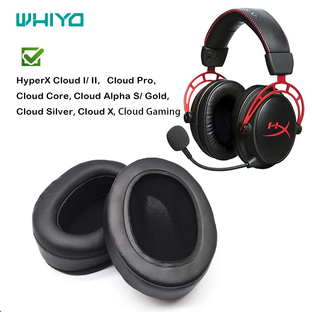 

Whiyo Replacement EarPads for HyperX Cloud I/ II, Alpha S/ Gold, Silver, Pro, Core, X, Gaming Headset Earmuff Cover Cushions