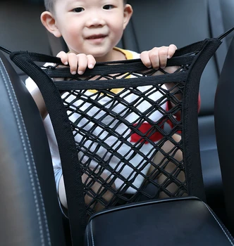 

Car Interior Trunk Seat Back Elastic Mesh Net Car Styling Storage Bag Pocket Cage velcro Grid Pocket Holder Car Accessories Trun