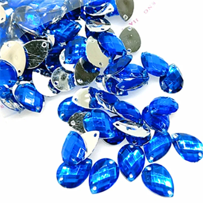DBLUE 100 шт DIY ручные дрели аксессуары акриловые капли воды ручная швейная дрель 14*10 мм - Цвет: DBLUE