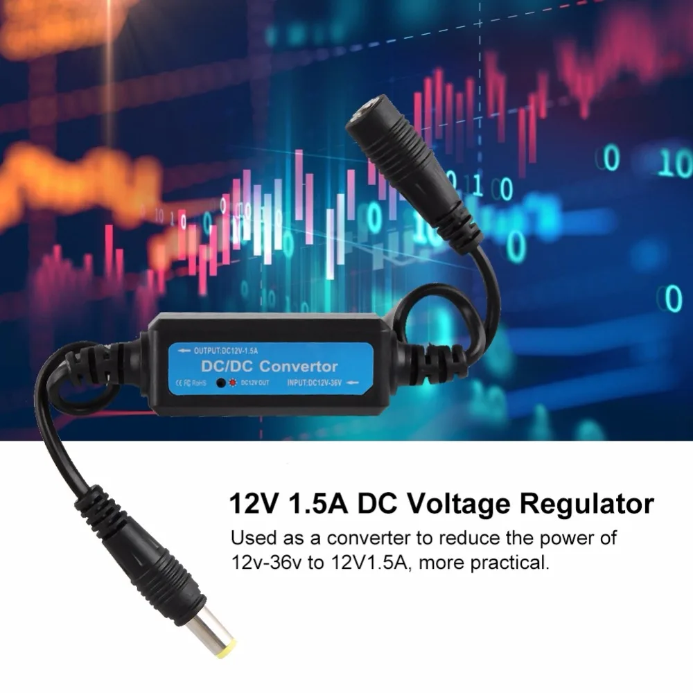 12V 1.5A Мини DC преобразователь передачи в режиме реального времени светодиодный Стабилизатор