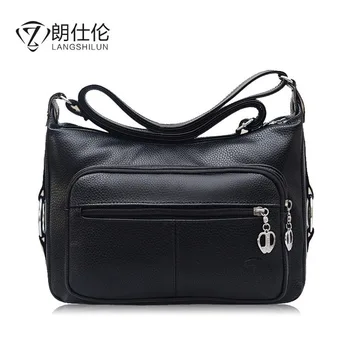 

New style single shoulder bag, women's middle-aged mother's bag, Korean version, simple Pu hand-held slant span bag