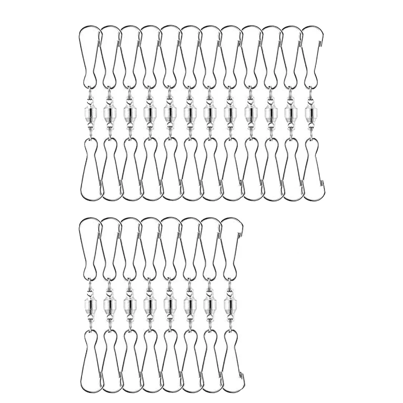 20 Pack Spinning Double Clip Swivel Hooks for Wind Spinners Windsock Bird Feeders Chimes Crystal Twisters Party | Дом и сад