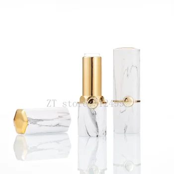 

10/30/50pcs Marble Square Empty Cosmetics Lipstick Tube 12.1mm Lipstick Shell Packaging Makeup Refillable Lip Balm Container