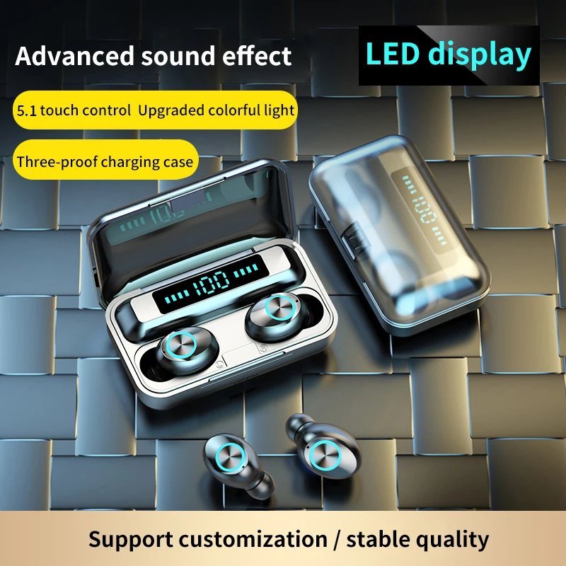 2000MAH Wireless Bluetooth Earphones Touch Control Wired Headphones with Microphone Hifi Earphone TWS Stereo Gaming Headset