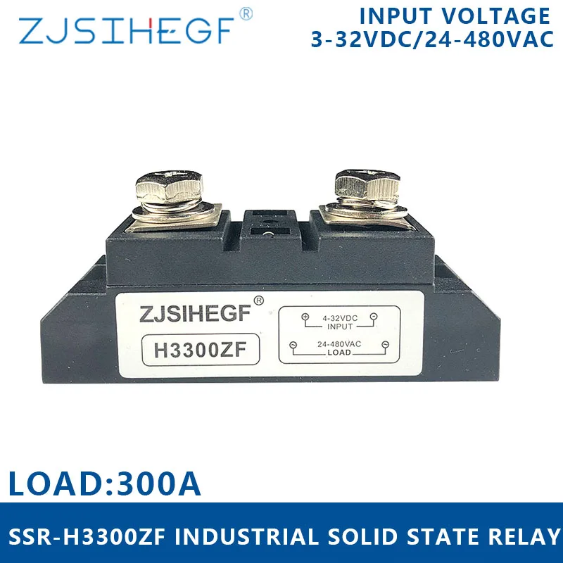 

H3300ZF Solid State Relay DC to AC 200A Voltage Relay 3-32V DC to 24-480V AC Solid State Relays SSR 300A