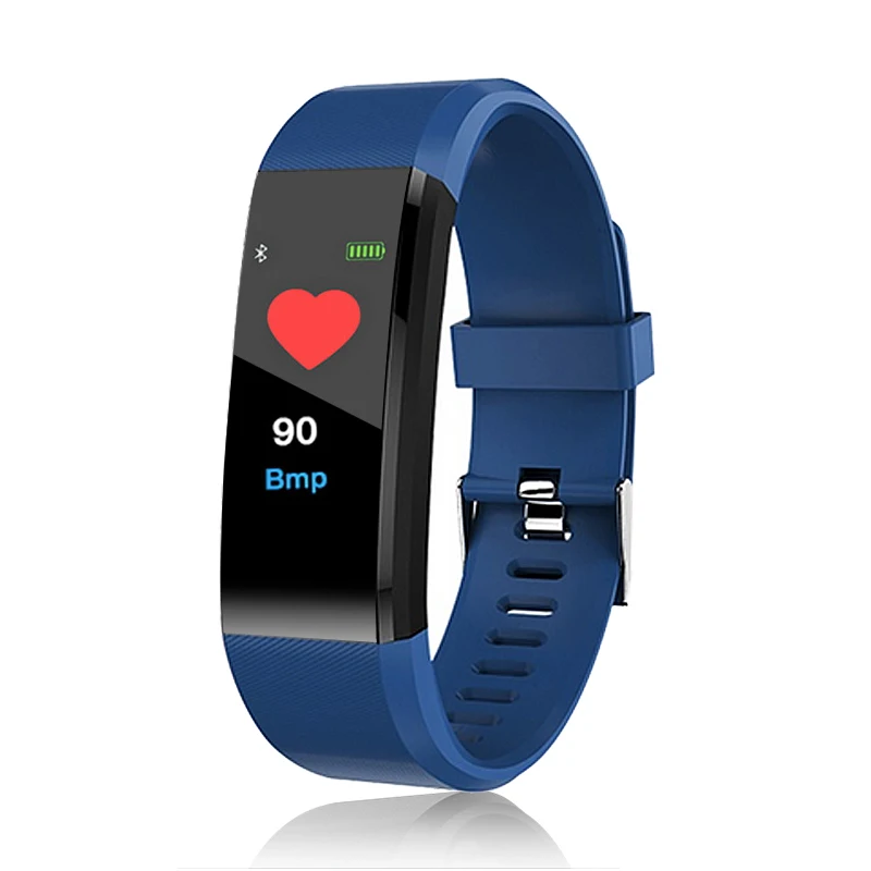 С коробкой) ID115HR Plus умные часы для мужчин и женщин водонепроницаемые спортивные кровяное давление фитнес-трекер монитор сердечного ритма для ios android - Цвет: Deep Blue