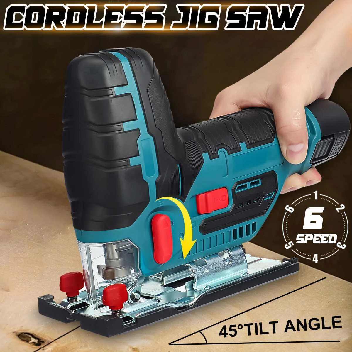 12v 6 Speed Adjustable Cordless Jig Saw Electric Jigsaw 5600rpm 45