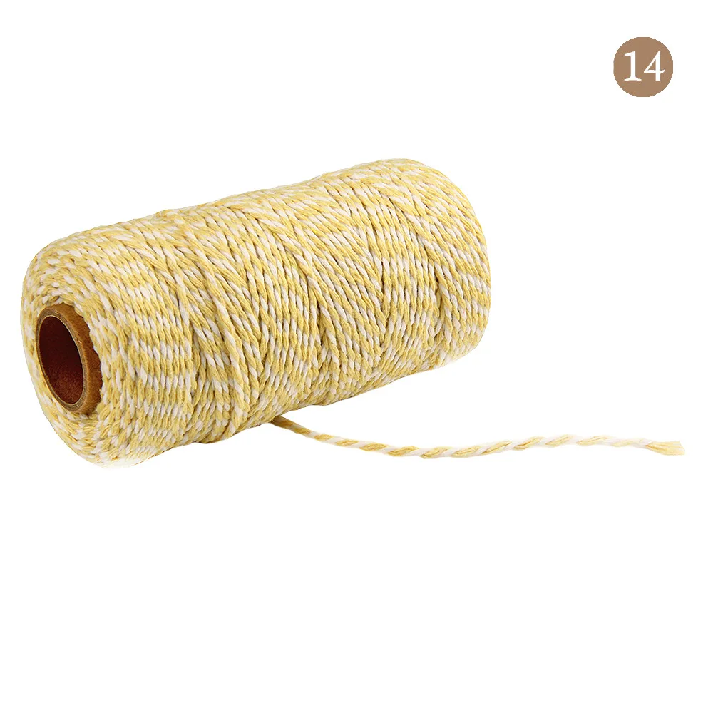 14 2 мм 2ply шпагат, веревка хлопковые шнуры веревочная лента для подарка ремесло baby shower Свадебные украшения mariage рождественские аксессуары для дома - Цвет: 14