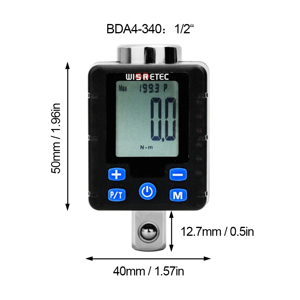Высокая точность большой экран электронный цифровой дисплей Torquemeter регулируемый Крутящий момент метр адаптер Профессиональный Универсальный ключ