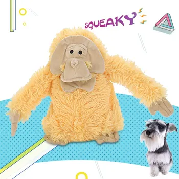 

Pet Products Cute Funny Chimpanzee Toy Dog Cat Interactive Educational Toys Yellow Plush Cotton Rope Material