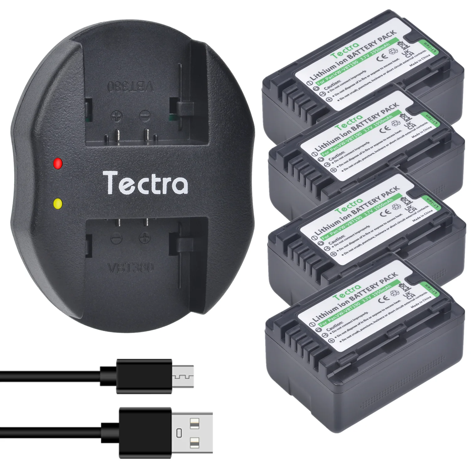 4 Pz 1950Mah Vw-Vbt190 Vbt190 Vw-Vbt190 Vbt190 Batteria Per Panasonic Hc-V110 Hc-V130 Hc-V160 Hc-V180 Hc-V201 Hc-V250 Hc-V260