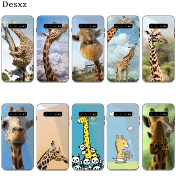 

Phone Case Glass For Samsung A10 A20 A30 A40 A50 A60 A70 S7 Edge S8 Plus Note 8 9 S10 Cover Giraffe animal