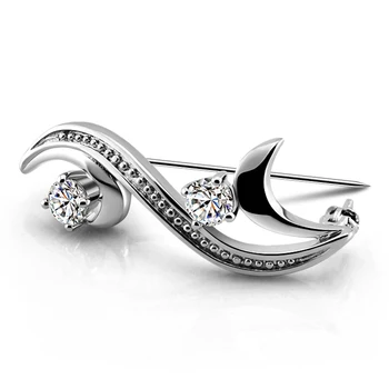 

Newest solid 925 sterling silver flowers women brooch dazzling 5A zircon brooch fashion ladies scarf clothes accessories jewelry