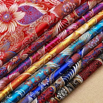 

500cm*75cm High-density nylon brocade fabric moon flower pillow cushion satin fabric suit cheongsam imitation silk dress fabric