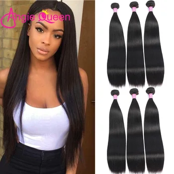 

Angie Queen Straight Malaysian Hair Weaves nonRemy Hair Bundles 100% Human Hair Natural Color Remy Hair Extension 18 20 22 24 26