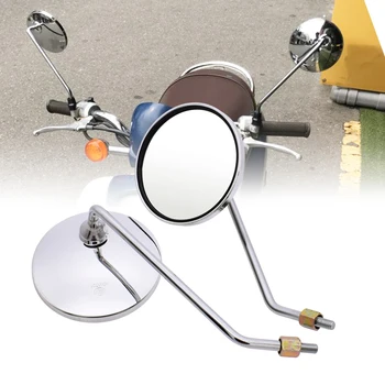 

Motorcycle Back View Mirror 4.3 Inch Chrome Round Rearview Mirrors For Yamaha t max 500 530 XP500 XP530 xp 530 500 YZ80 YZ85