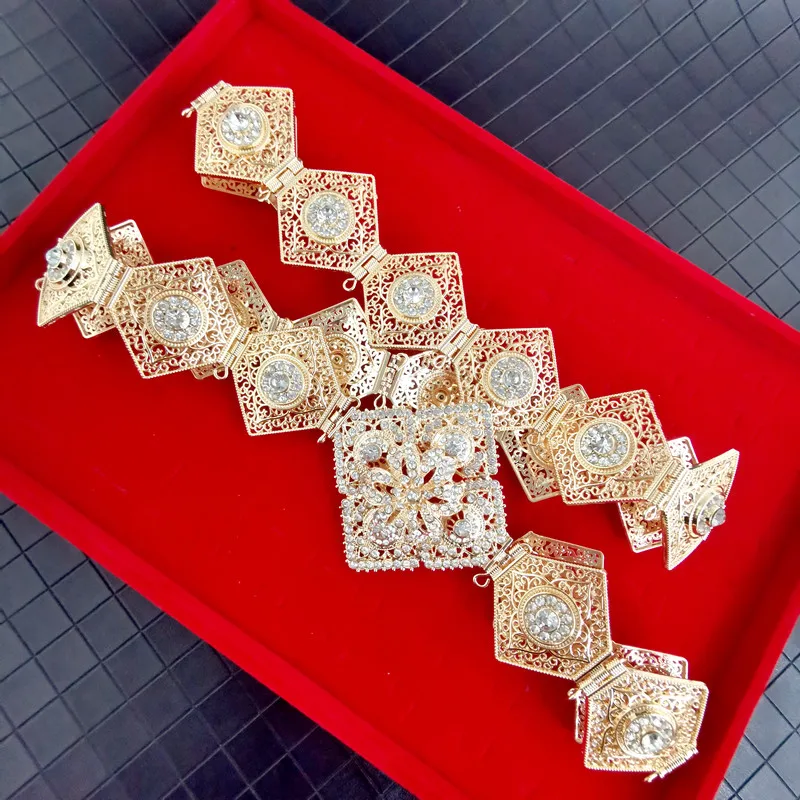 

Новый французский Золотой Caftan пояс для женщин с кристаллами металлическая цепочка марокканские Свадебные аксессуары Регулируемая длина