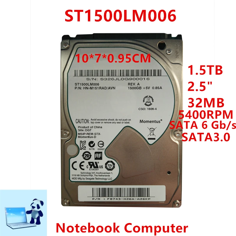

New Original HDD For Samsung/Seagate 1.5TB 2.5" SATA 32MB 5400RPM For Internal Hard Disk For Notebook HDD For ST1500LM006