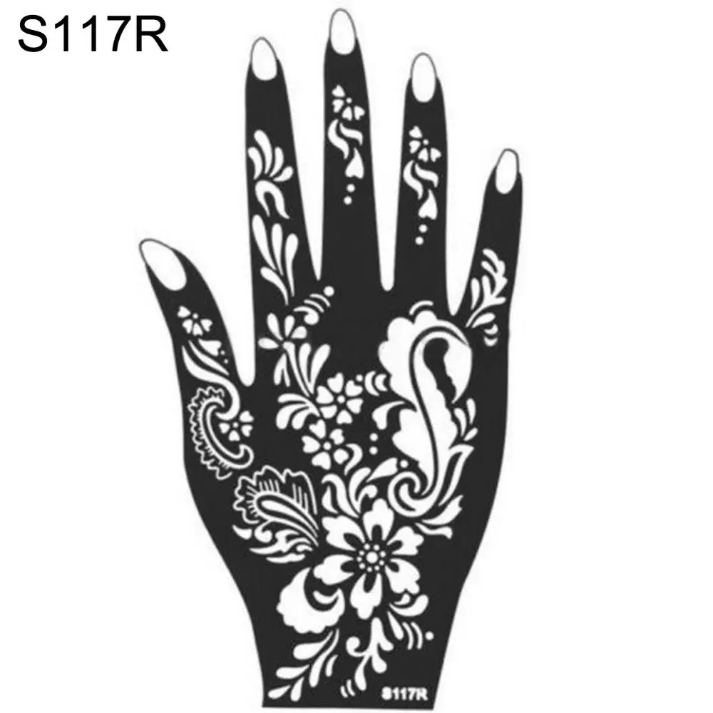1Pc Tattoo Sticker Stencil tatuaggio temporaneo hennè arabo/indiano per  decalcomania di arte del corpo fai da te a mano singola - AliExpress, image size:1000x1000