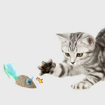

1pc Catnip Toys Soft Feather Cat Toy Ball Treats Interactive Kitten Toys ball /mouse Catnip