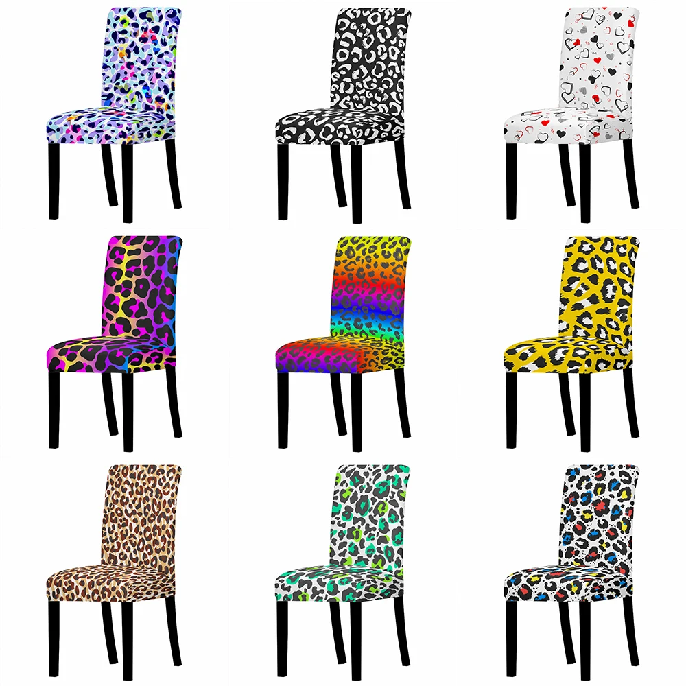 Leopard Series Chair Cover Printing Elastic Stretch Seat Case for Wedding Hotel Banquet | Дом и сад