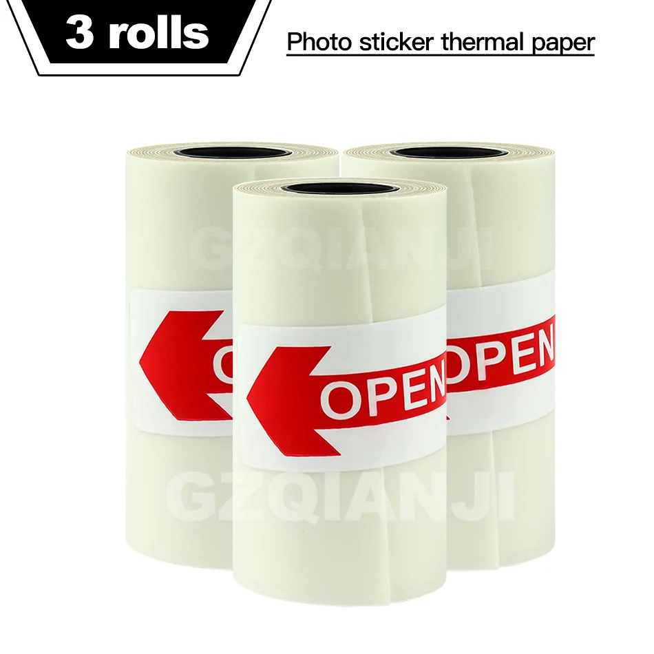 3-rolls-photo-paper 58 мм наклейка фотобумага сохраняет 10 лет для Мини карманного фотопринтера Peripage и бумаги ang P1 P2 - Цвет: 3-rolls-photo-paper