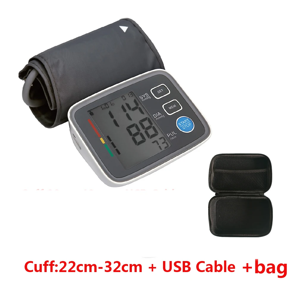 Cuff 22-32 USB Bag Tensiometro цифровой тонометр с сумкой для измерения артериального давления тонометр для верхней части руки медицинское оборудование манжета 22-32 см/22-48 см - Цвет: Cuff 22-32 USB Bag