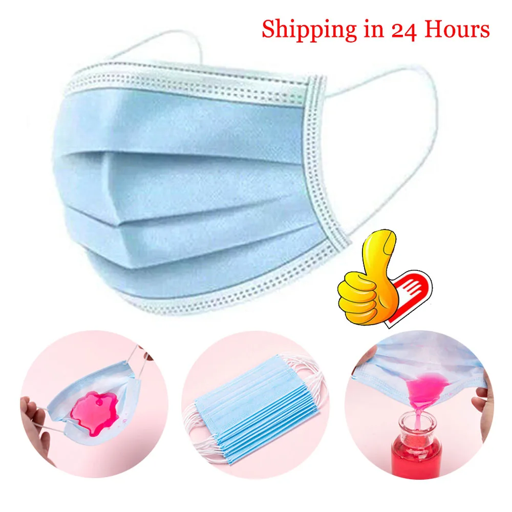 

10/20/50/100pcs Disposable Mouth Face Mask Anti haze bacterial pollen Flu Air Polution PM2.5 Dust Mask Respirator 3 Layer Unisex
