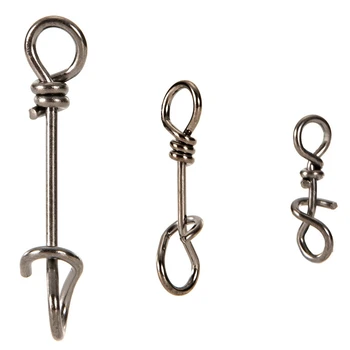 

150Pcs 3 Size Fishing Swivel Snaps Clips Clamp Buckle for Freshwater Screw Fishing Pins Clips Connector