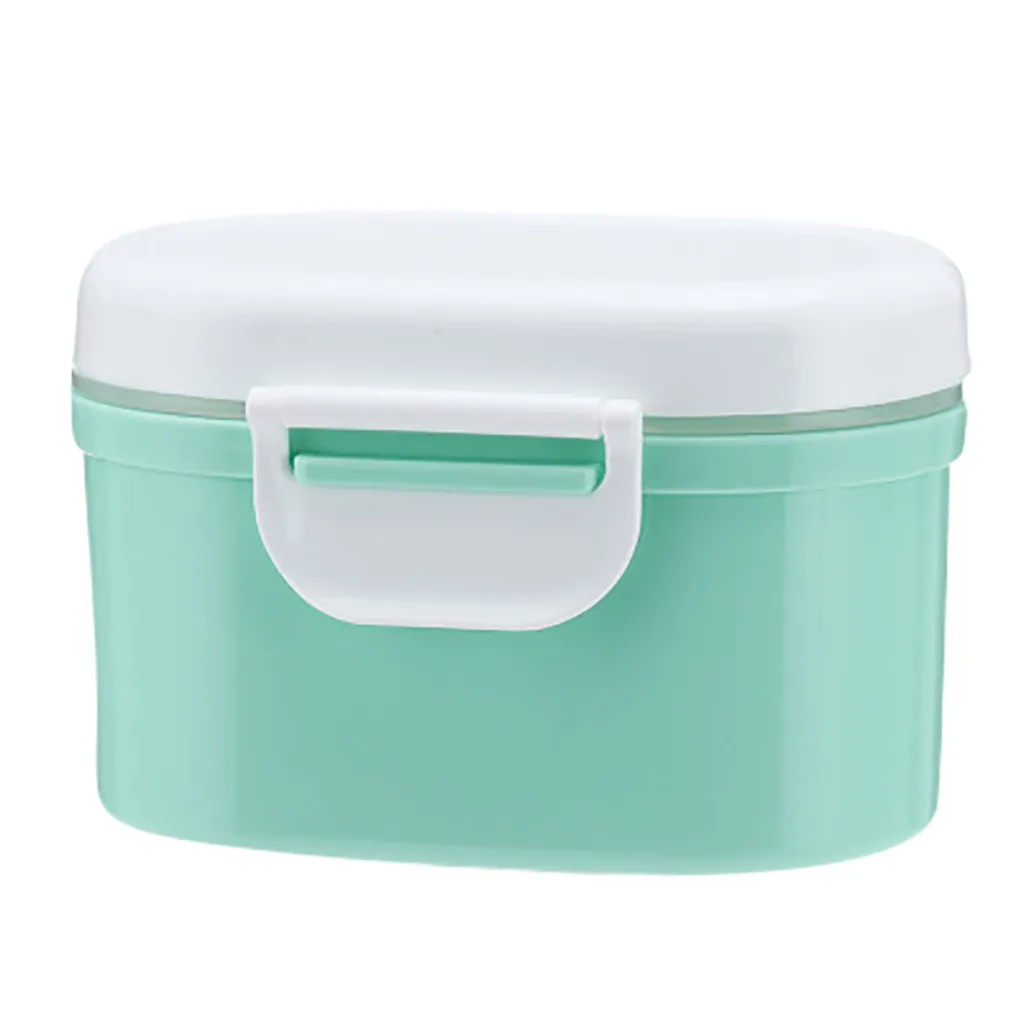 Еда контейнерный горшок младенческой дозатор сухого молока хранения миска для кормления малышей запечатанные банки для кухни портативный Твердые крупы зерна - Цвет: Green S