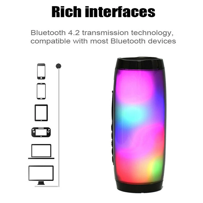 

LED Bluetooth Speaker Stereo Super Bass Wireless Outdoor Waterproof Player LSMK99