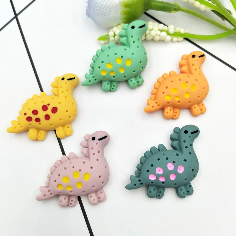 10 шт. Мультяшные смолы динозавр с плоской задней стороной кабошон Kawaii Сделай Сам