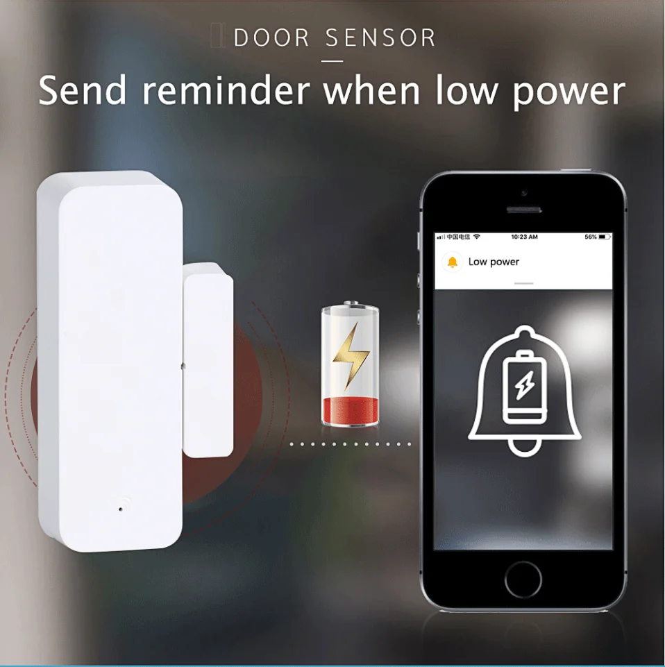 WiFi Door Sensor Window Contact Open Close Tuya APP Remote Control Compatible With Alexa Google Assistant ring security system keypad