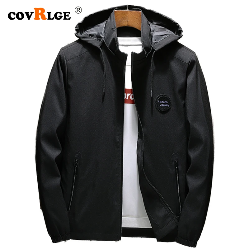 

Covrlge Spring Men's Hoodies Zipper Jacket Male Casual Hip Hop Slim Fit Pilot Coat Men Streetwear Clothing Plus Size 4XL MWJ172
