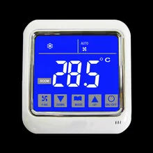 Синяя подсветка Белый Характер температура дисплея LCD contronller 220 V 2-трубный термостат для управления катушки вентилятора 2-3 линейных клапанов