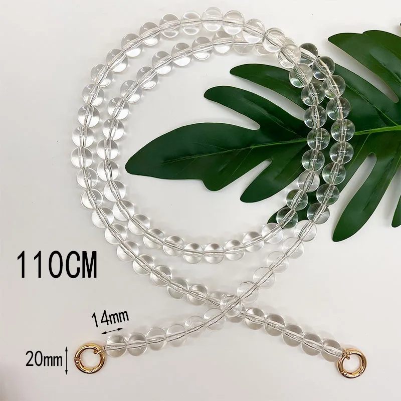 New material high translucent acrylic transparent bead series bag chain bead chain jewelry women bag shoulder strap bag chain