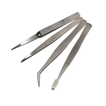 

Needle-nose tweezers Pointed-bent flat-nose tweezers set Nail repair holding tweezers thickened portable