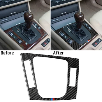 

1pcs Sticker 1pc 1x Carbon Fiber Inner Shift Cover For BMW 3 Series E46 98-05