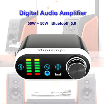 

50W+50W Bluetooth 5.0 TPA3116 Class D Stereo Power Audio Amplifier Digital HiFi Wireless Amplificador Home Theater AMP