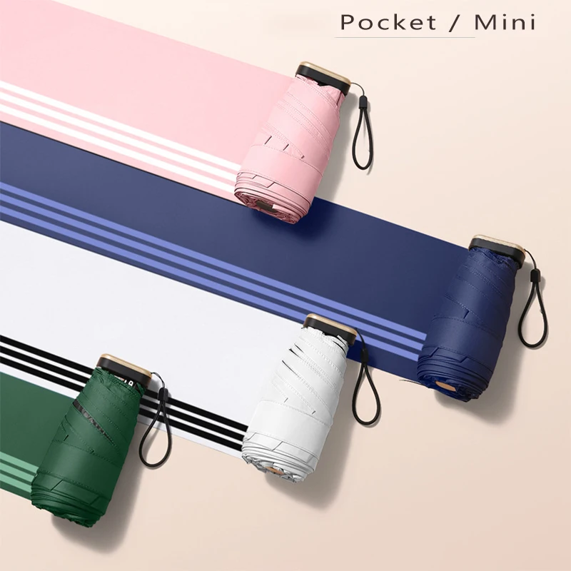 

Fashion Women's Umbrella Sun Mini Pocket Ultralight Portable Small Lady Umbrella Rain Sunscreen UPF50+ Outdoor Parasol For Girl