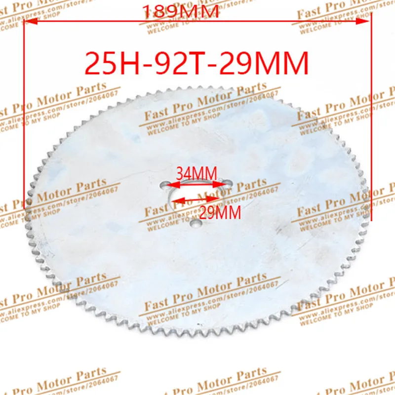 25H 55t 65t 68t 70t 80t 92t Tooth 29/54MM Rear Sprocket for 47CC 49CC Mini Moto ATV Quad Dirt Pit Pocket 2 Stroke Engine