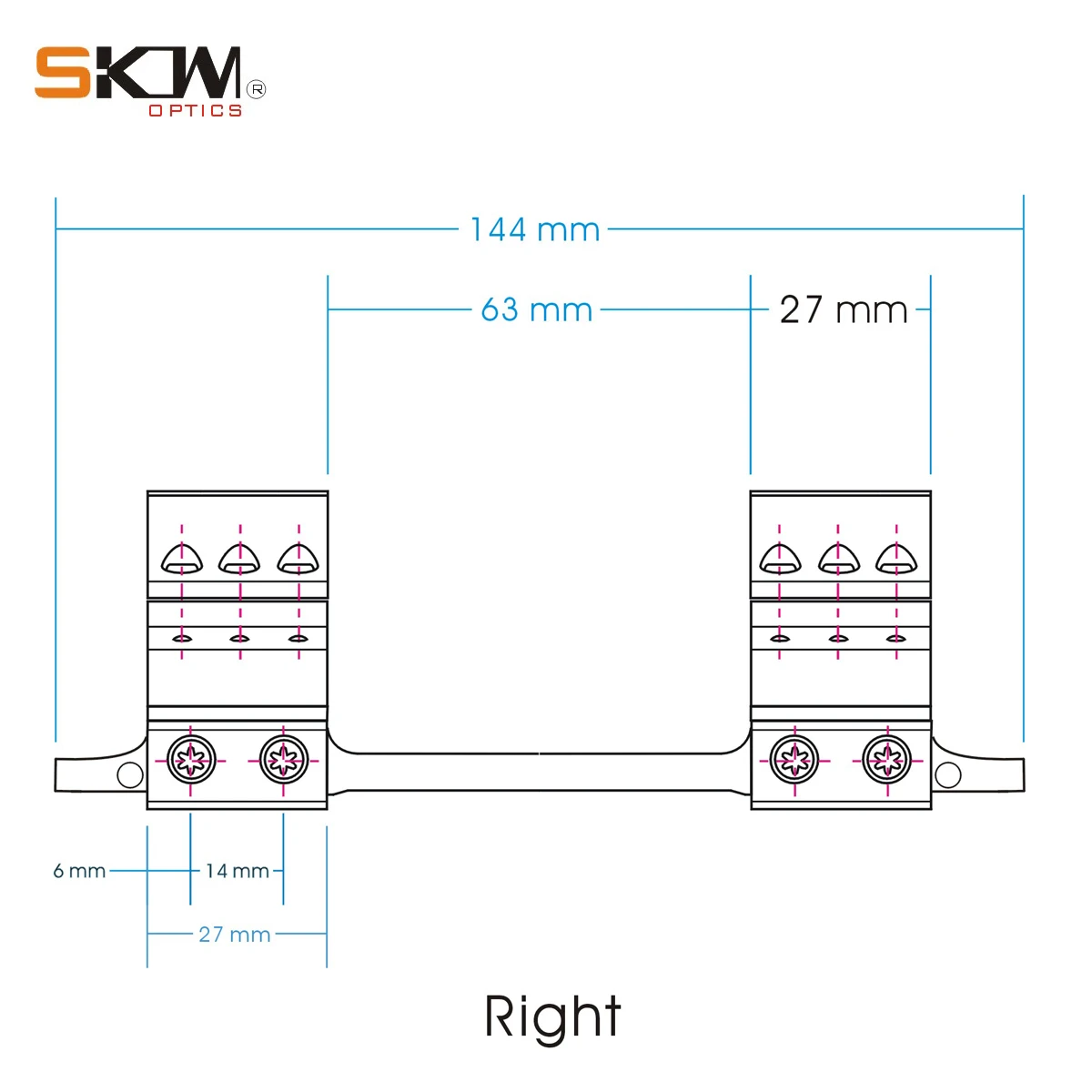 SKWoptics-Airgun Rings 1 Piece Mount for 11mm Dovetail Black Low 30mm Mount