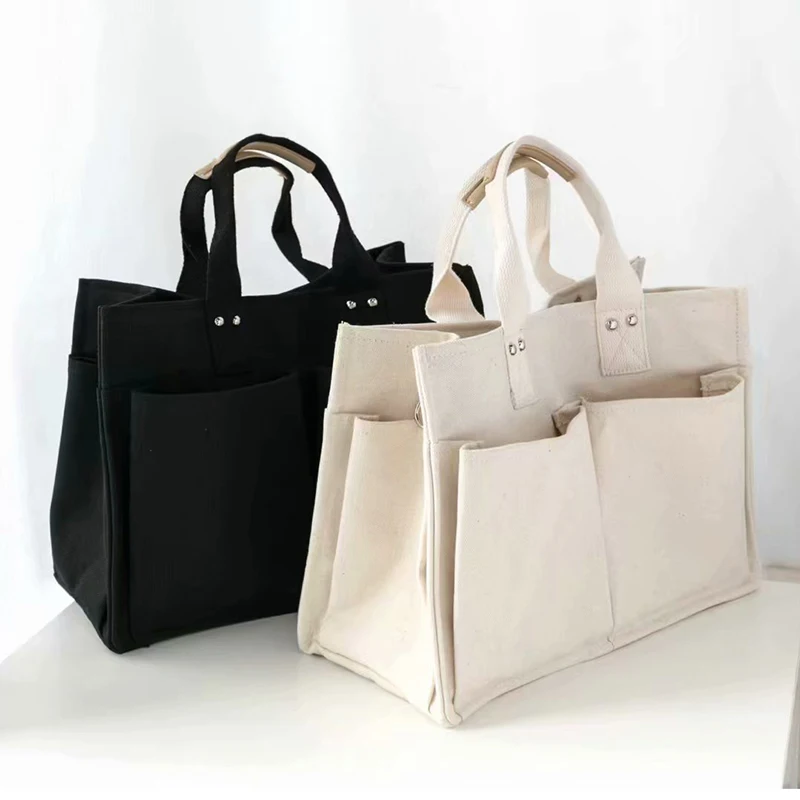 

Adispulent Soft Canvas Bag Large Capacity Women Daily Use Handbag Casual Bag Tote Cotton Women Tote Bag Crossbody Shoulder Bag