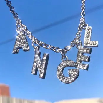 

26Pc Rhinestone Letter Charm Alphabet Crystal Letter Bead Pendant Jewelry Making 23GE