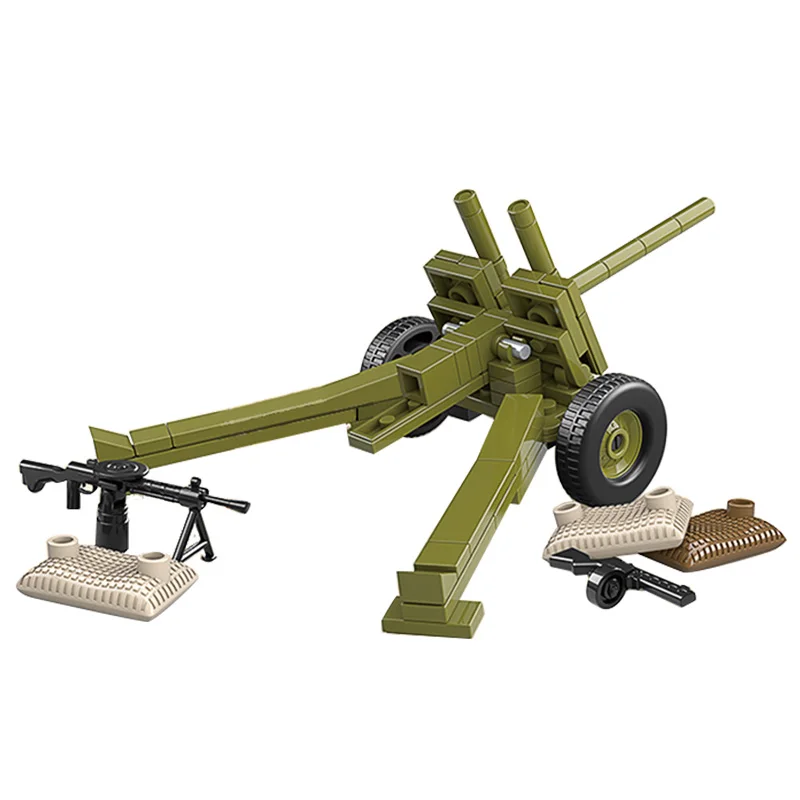 DIY Военная серия Cannon An ti самолет пистолет строительные блоки солдат оружие Наборы