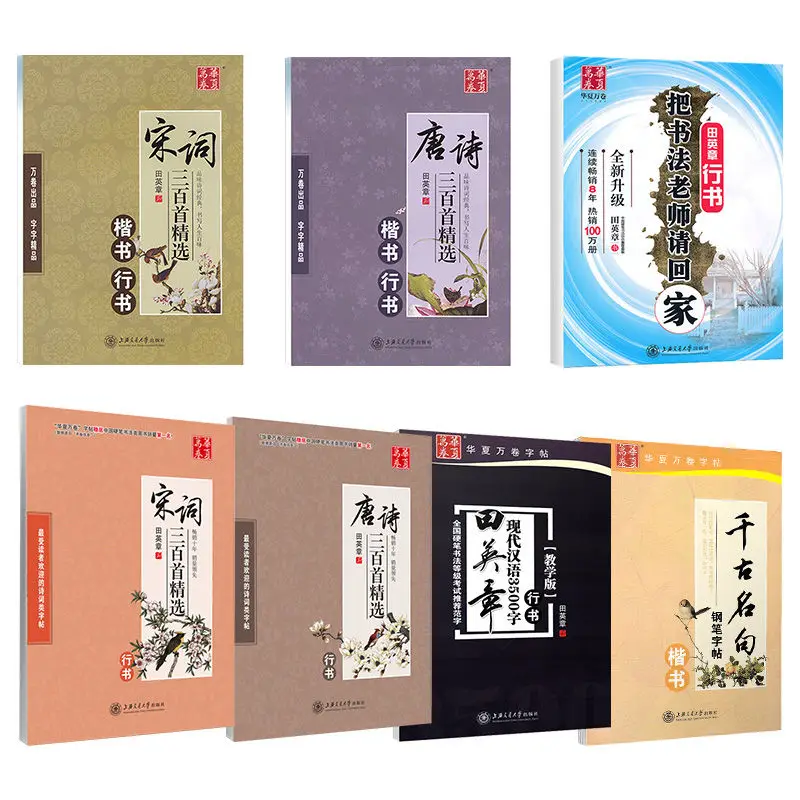 Книжки китайская Ручка для каллиграфии квадратно-ручка 300 книга поэзии Танг