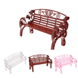 1:6 Scale Plastic Exquisite Bench For Dollhouse Miniature Fairy Garden Decor